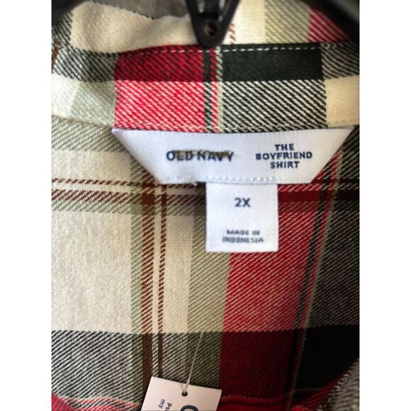❤️Old Navy Plaid Boyfriend Button Down Flannel Shirt 2X - Picture 2 of 6